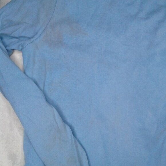 Expressiva Nursingwear Long Sleeve Top Size M Lt. Blue V/Crew Neck Double Layer - Picture 8 of 8